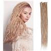Generic 20 Dreadlocks Estensioni Single Ended 15 Strands/Pack Marrone chiaro Morbido Sintetico Faux Dreads Reggae Crochet intrecciato Dread Estensioni 24#