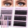 WENDY LASHES Kit Ciglia Extension Naturali D Curl Mixed 10-16mm Wispy Ciglia Finte Ciuffetti Cluster Lashes Kit with Lash Extensions Colla E Pinzette(KIT-30D/40D/50D/60D/80D/100D)