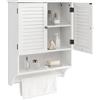 FANTASK 3 ripiani per bagno, pensile in legno con ripiano regolabile, armadio da cucina (bianco)