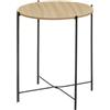 DRW Tavolino rotondo in metallo e MDF in naturale e nero