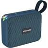 Kenwood AS-60BT-A Speaker Bluetooth Portatile 5W con TWS Stereo, IPX7 Waterproof, Radiatore Passivo, Effetto LED, Batteria Ricaricabile fino a 8,5h, design compatto e leggero, connessione 10m, Blu