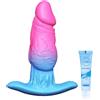QiCheng&LYS 15.5 cm Plug Analesex Sex Toys Plug Dilator Woman Man Dilator Toy Sexytoysys Couple Sex Toys for Women Silicone Butt Plug Anals Large (Blu e Rosa)