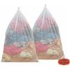 Dmjia 2 Pezzi Sacchetti Lavatrice Biancheria XXL, Sacchetto Lavatrice 60 x 90 cm, Retina per Lavatrice con coulisse e fibbia di bloccaggio, Grandi Retine per Lavatrice (Bianca, XXL)