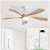 Sofucor 132cm Ventilatore da Soffitto con Luce LED, Dimmerabile 3CCT, Telecomando, 6 Velocità, Timer, Silenzioso Lampada Ventilatore da Soffitto per Soggiorno, Cucina, Camera da Letto