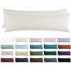 Tifschlaf Set di 2 federe per cuscino per dormire lateralmente, 40 x 145 cm, federe 40 x 145 cm, beige con morbida chiusura lampo in microfibra, 145 x 40 cm, colore: crema
