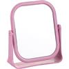 GmwyCzV Specchio Cosmetico, Specchio da Trucco Quadrato con Supporto, Piccolo Specchio da Tavolo con Rotazione a 360°, Specchio da Tavolo per Toletta, Scrivania, Bagno, Camera da Letto (Viola)