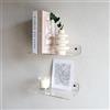MILUKA Mensole da muro design in Acrilico Trasparente 30 × 15 cm | Set da 2 | Effetto Vetro, Look Invisibile Sospeso | Per Bagno, Cucina, Ingresso e Camera da letto