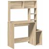 vidaXL Scrivania Mensole Rovere Sonoma 100x45x140 cm Legno Multistrato, scrivania da Computer, scrivania autoportante, scrivania con mensole