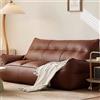 Generic Pouf a 3 posti in finta pelle per divano componibile con chaise longue reclinabile, senza telaio, per soggiorno, colore: marrone