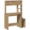 vidaXL Scrivania Mensole Rovere Artigianale 100x45x140 cm Truciolato, scrivania da Computer, scrivania autoportante, scrivania con mensole