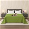 Byour3 - Copriletto PURO COTONE Organico 100% LEGGERO Letto Matrimoniale Singolo Piazza e Mezza Granfoulard Rettangolare Anallergico Telo Arredo Multiuso Copritutto (Verde, 1p. e mezzo)