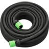 Relaxdays Tubo Irrigazione a Goccia, Gocciolatoio Microforato, Pompa 25 m Gocciolante Acqua, per Giardino e Orto, Nero, Ottone, Gomma, Plastica
