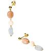 Purelei® Sunrise Orecchini - Orecchini pendenti con acquamarina, pietra del sole e albita, in acciaio inox placcato oro 18 carati, gioielli da donna 37 mm, colori delicati e vibrazioni aloha, normale