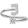 Purelei® Anello Lettere - Anello da donna in acciaio inossidabile resistente - Anelli impermeabili - Anelli regolabili dalla taglia 50 alla 60 - Gioielli alla moda per il tuo look personalizzato