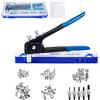 FreeTec 86Pz Rivettatrice per Inserti Filettati, M3 M4 M5 M6 M8 Kit Rivettatrice Manuale Dadi Filettati, Pinza Pistola Rivetti Filettati con Mandrini per Riparazione Mobili Rimorchio Auto Telaio Tubi