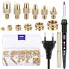 Kssvzz Set di Inserti Filettati con 80W LED Temperatura Regolabile Punte Saldatura, 130 Pezzi M2/M3/M4/M5/M6/M8 Rivetti Filettati, 8 Pezzi Punte per Saldatura per Inserto Filettato, Per Stampa 3D
