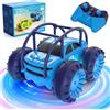 MaxTronic Auto telecomandata, carica diretta, anfibi impermeabile RC Stunt Auto con luce LED, flip a 360°, 4WD 15KM/H Offroad 2.4G Monster Truck giocattolo ragazza ragazzo per bambini dai 3 anni in su