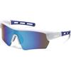 wonderflower Occhiali da sole polarizzati da ciclismo, unisex, colore: bianco e blu, Bianco blu, Taglia unica