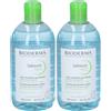 BIODERMA Sebium H2O acqua micellare struccante pelle mista grassa 2x500 ml Lozione viso
