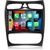 SIXWIN 2+64G Android 13 Autoradio con CarPlay/Android auto/HiFi per Mercedes Benz C-Klasse W203 C200 C320 C350 CLK W209 S203 A209(2 doors), 9 HD Schermo Navigatore WiFi RDS FM USB Bluetooth