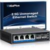 GigaPlus Switch Ethernet non gestito a 6 porte 2.5Gb con 4 porte Base-T 2.5G, 2 porte SFP+ 10G. Switch di rete GiGaPlus 2.5Gbps per NAS/PC 2.5Gbps, router WiFi6, AP wireless, Plug and Play