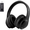 Queemie Cuffie TV Wireless per Anziani con ANC, Bluetooth 5.3 & Trasmettitore 3-in-1 (USB/RCA/AUX) per TV Non-Bluetooth, 35 Ore Autonomia, 220g Leggere Pieghevoli, Regalo per Genitori Anziani