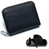 PORRASSO Pelle Portamonete Porta Carte di Credito Protezione RFID Portatile Portafoglio Porta Tessere Multifunzione Coin Purse Porta Carte Credito per Uomo Donna Nero
