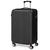 Todeco Set di 3 valigie 55/68/78cm, Piccolo Bagaglio a Mano Valigia Media Valigia Grande, Trolley Rigido in ABS 4 Ruote Rigida e Leggero, Nero