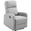 HOMCOM Poltrona Relax Traspirante con Poggiapiedi, Poltrona Reclinabile max 168° in Poliestere, Grigia