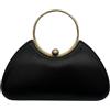 CORIOS Borsetta da Sera da Donna Clutch in Pelle PU lucida Pochette Piccolo con Catena Borsa Sposa Elegante Gorgeous Borsa a Spalla a Tracolla Messenger per Festa Ballo Cocktail Cerimonia Nero