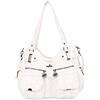 NICOLE & DORIS Borsa a Tracolla Spalla Grande PU Pelle Donna Borsa Messenger da Lavoro Retro Borsa a Mano Progettista Borse Tote Manico Superiore bianca