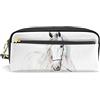 mnsruu Astuccio per matite con cavallo bianco, grande capacità, per penne, trucchi, con scomparti, per ragazze e ragazzi, Multi, Misura unica, Organizer per borse