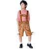 Generic Costume tradizionale bavarese tedesco Oktoberfest per ragazzi, completo da 2 pezzi, con camicia a quadri e pantaloncini in pelle, per Halloween, cosplay, carnevale, feste, festival della birra