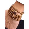 Generico ⊹⊱✿ BRACCIALE YOGA MEDITAZIONE LEGNO COLOR NATURALE ✿⊰⊹ Buddismo, Mala, Braccialetto Elastico, Elastico, Unisex, Buddha, Rosario, Marrone Naturale, Bracciale da Uomo