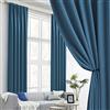 DUALIFE Tende oscuranti da 305 cm, lunghezza 3 m, per soffitto alto, isolamento termico, con tasca per asta, tende oscuranti per soggiorno (133 x 305 cm, blu notte, 2 pezzi)
