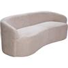 DRW Divano a 3 posti in Legno e Tessuto Bianco 215 x 68 x 82 cm, Multicolore, Medidas: 215x68x82cm