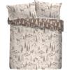 Dreams & Drapes Lodge Alpine Stag - Set copripiumino in 100% cotone spazzolato, Super-King 260x220cm, naturale, stampa a mano di rifugio montano, arancione