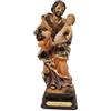 DRW Figura San Jose con il bambino in resina dipinta a mano 8x8x21 cm