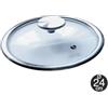 Bastilipo TAPADERA 24 CM-Tapa para gama Titanium pro, 24cm de diámetro, de cristal templado con válvula, blindaje de acero y pomo de acero inoxidable cepillado,