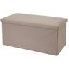 DRW Pouf Arcon Pieghevole in MDF e Tessuto in Taupe