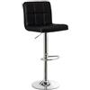 DRW Set 2 sgabelli Alto in pelle sintetica e metallo in nero e cromato