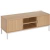 DRW Credenza TV con 2 ante in PB e metallo in naturale