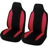 Adunsiaoto 2 Pezzi Coprisedili Per Auto, Copri-Sedili Autos Universale Set Copri-Sedile Universali, Coprisedili Auto Dal Design Esclusivo, Coprisedili Universali Ideali Tutti Sedili Auto(Rosso)