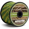 Cordamarket Corda in Poliestere ad Alta tenacità, Corda Nautica ad Alta Resistenza, per Nautica, Campeggio e Decorazione, Giallo/Verde, 8 mm × 50 m
