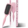 KEXUEZE Spazzola Curl Define per Definire, Styling e Modellare Ricci - Riduce Trazione con Effetto Naturale Unisex (Rosa, 27)