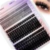 WENDY LASHES Ciglia Finte Ciuffetti 80D+100D Ciglia Manga Appuntite Con Ciglia-Inferiori Sottili, D-Curl 12-18 mm Individuali Lash 0,07 Estensioni Lash Fai Da Te(Spikes-80D+100D)