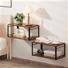 THYGIFTREE Set di 2 comodini galleggianti da parete, comodino, comodino sospeso in noce, mensola da parete per camera da letto, soggiorno, bagno, cucina, ufficio, decorazione per la casa