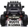 Auto Macchina Elettrica Fuoristrada Big Adventure 24V Nera per Bambini 2 Posti F
