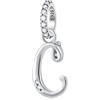 GLOWDAS Lettera C Charms Alfabeto Ciondolo, 925 Argento Sterling Iniziale c Ciondoli CZ Perlina Fit Pandora Braccialetto di Natale con Letra, Regali di Celebrazione per Coppia/Cugino/Cenerentola