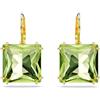 Swarovski Orecchini pendenti Millenia, Taglio squadrato, Verdi, Placcato color oro